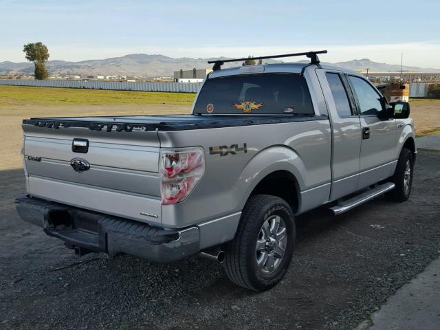 1FTFX1EF1DFB10499 - 2013 FORD F150 SUPER SILVER photo 4