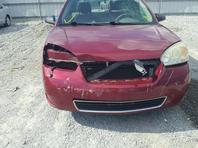 1G1ZS58F57F225442 - 2007 CHEVROLET MALIBU LS წითელი ფოტო 9