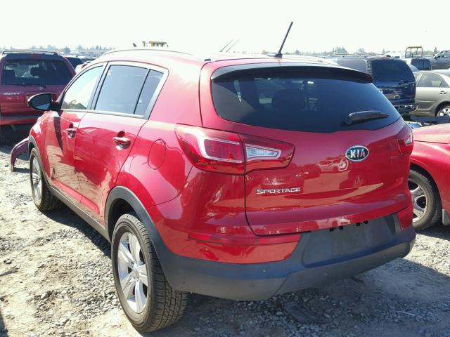 KNDPB3A20B7086947 - 2011 KIA SPORTAGE L RED photo 3