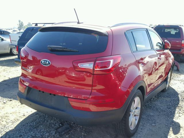 KNDPB3A20B7086947 - 2011 KIA SPORTAGE L RED photo 4