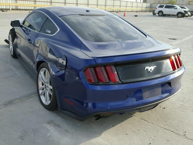 1FA6P8TH1G5278253 - 2016 FORD MUSTANG BLUE photo 3