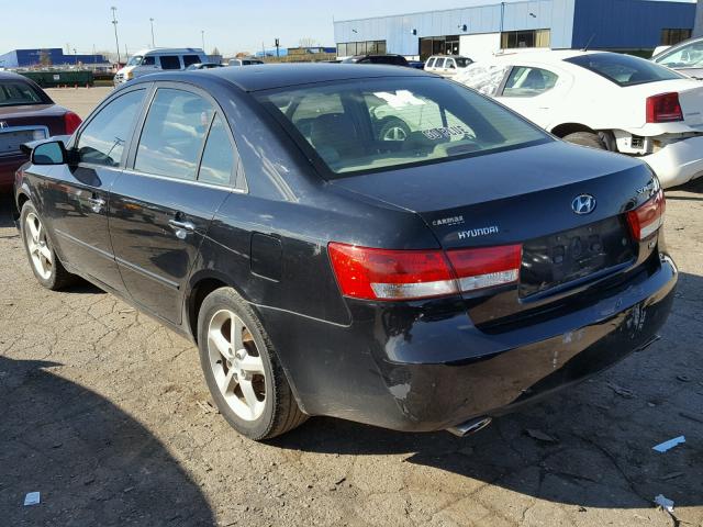 5NPEU46F76H008881 - 2006 HYUNDAI SONATA BLACK photo 3