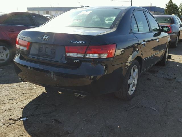 5NPEU46F76H008881 - 2006 HYUNDAI SONATA BLACK photo 4