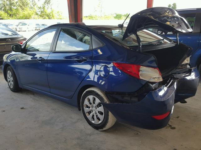 KMHCT4AE7FU884621 - 2015 HYUNDAI ACCENT GLS BLUE photo 3