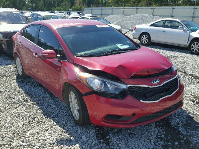 KNAFX4A88E5088403 - 2014 KIA FORTE EX RED photo 1