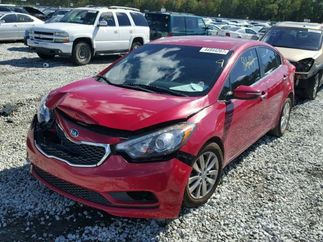 KNAFX4A88E5088403 - 2014 KIA FORTE EX RED photo 2