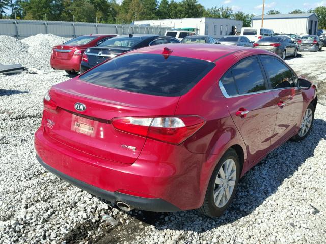 KNAFX4A88E5088403 - 2014 KIA FORTE EX RED photo 4