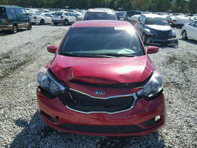 KNAFX4A88E5088403 - 2014 KIA FORTE EX RED photo 9