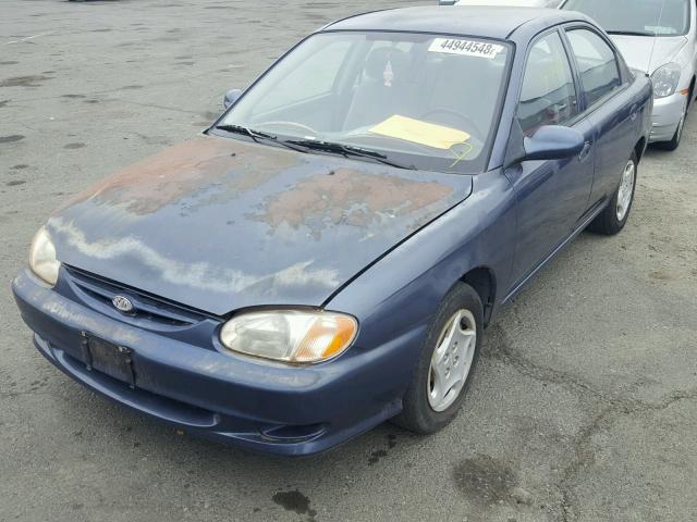 KNAFB121515054864 - 2001 KIA SEPHIA BAS BLUE photo 2