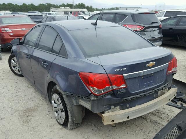 1G1PA5SH1D7162768 - 2013 CHEVROLET CRUZE BLUE photo 3