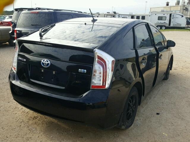 JTDKN3DUXC1583331 - 2012 TOYOTA PRIUS BLACK photo 4