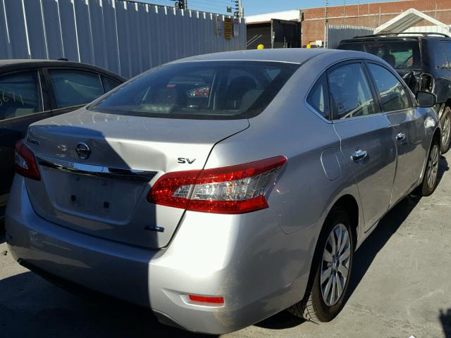 3N1AB7AP3EY242543 - 2014 NISSAN SENTRA S SILVER photo 4