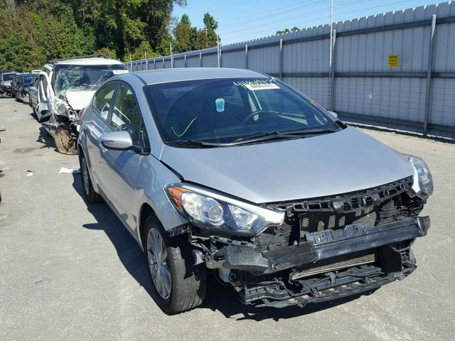 KNAFX4A68E5236256 - 2014 KIA FORTE LX SILVER photo 1