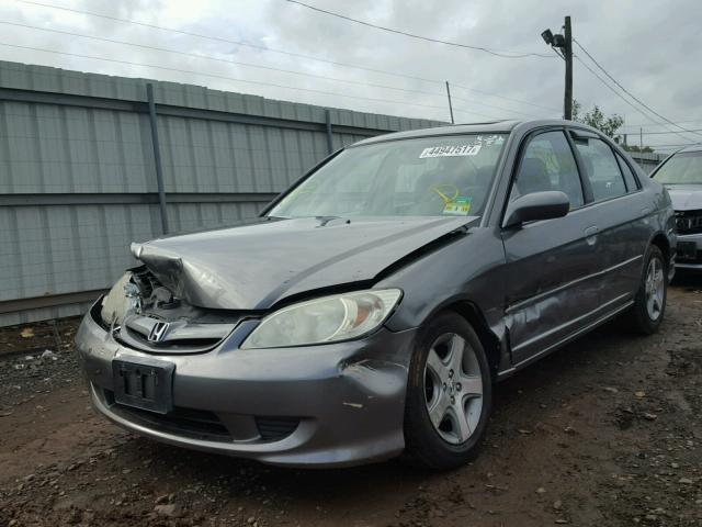 2HGES26745H501705 - 2005 HONDA CIVIC EX GRAY photo 2