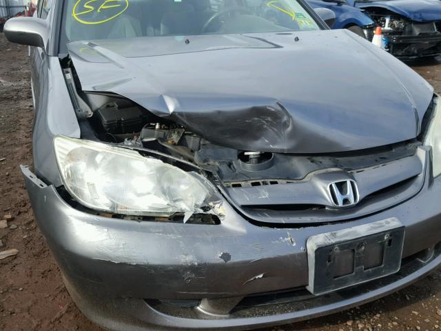 2HGES26745H501705 - 2005 HONDA CIVIC EX GRAY photo 9