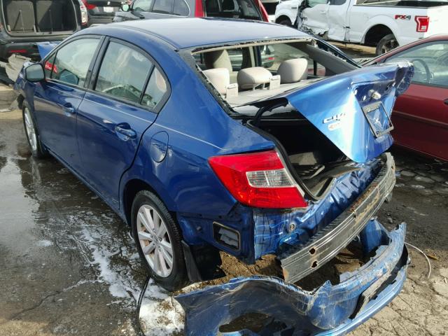 2HGFB2F84CH513203 - 2012 HONDA CIVIC EX BLUE photo 3