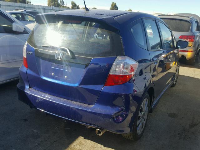 JHMGE8H60DC011297 - 2013 HONDA FIT SPORT BLUE photo 4