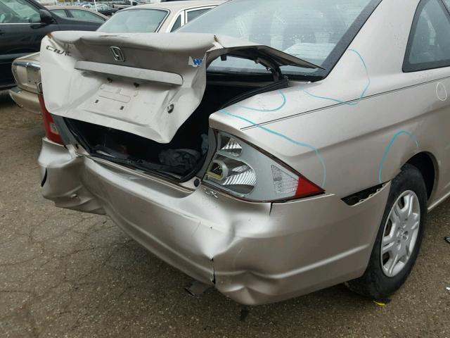 1HGEM22522L056832 - 2002 HONDA CIVIC LX GOLD photo 9