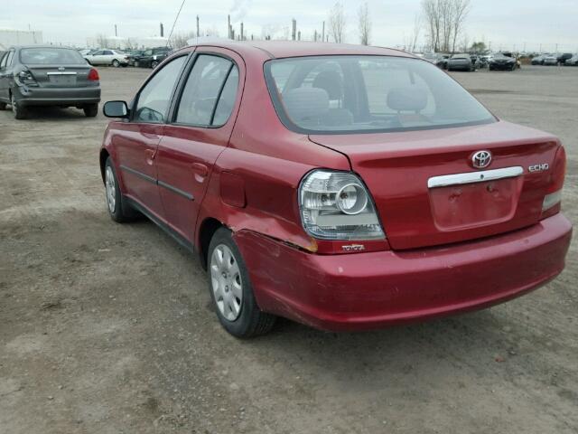 JTDBT123230306277 - 2003 TOYOTA ECHO RED photo 3