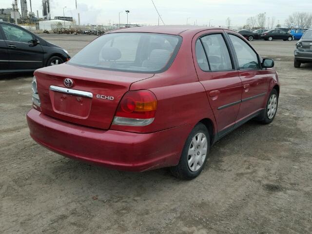 JTDBT123230306277 - 2003 TOYOTA ECHO RED photo 4