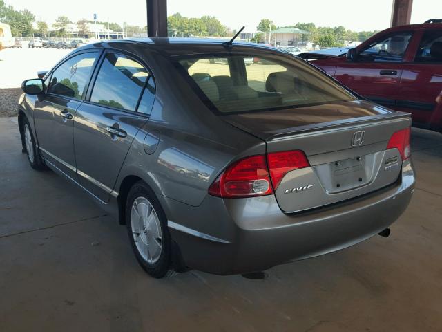 JHMFA36248S015150 - 2008 HONDA CIVIC HYBR GRAY photo 3