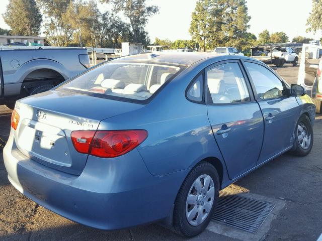 KMHDU46D17U251891 - 2007 HYUNDAI ELANTRA GL BLUE photo 4