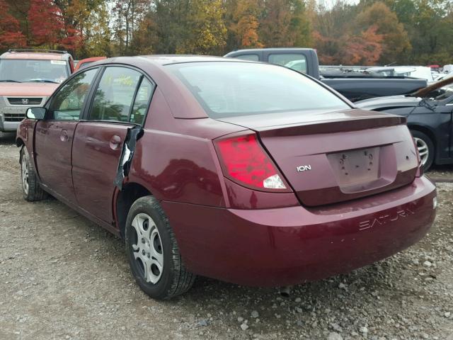 1G8AJ52FX3Z159876 - 2003 SATURN ION LEVEL MAROON photo 3
