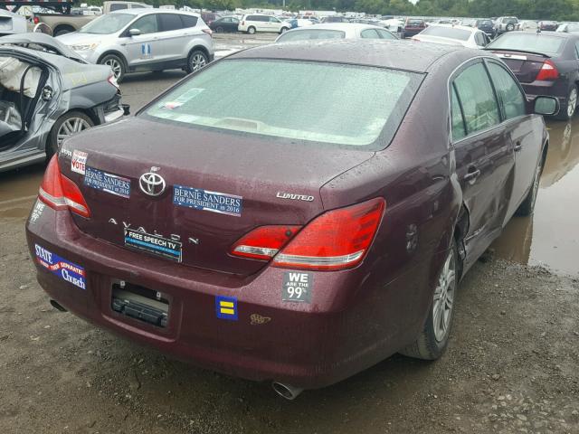 4T1BK36BX7U245092 - 2007 TOYOTA AVALON XL MAROON photo 4