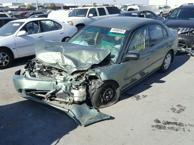 2HGES15563H607810 - 2003 HONDA CIVIC LX GREEN photo 2