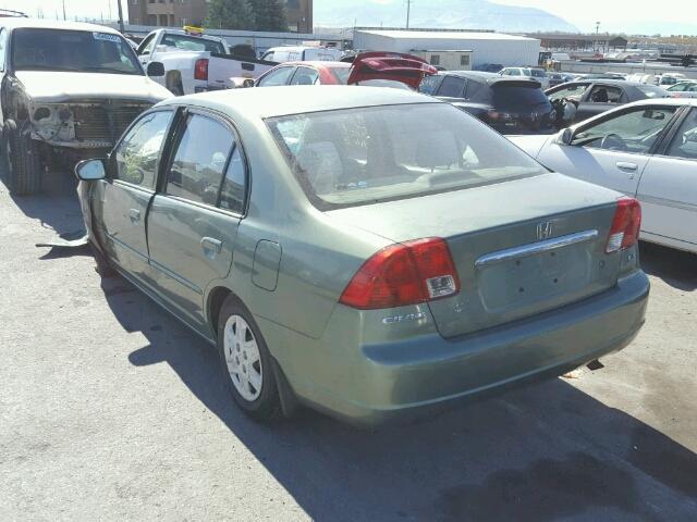 2HGES15563H607810 - 2003 HONDA CIVIC LX GREEN photo 3