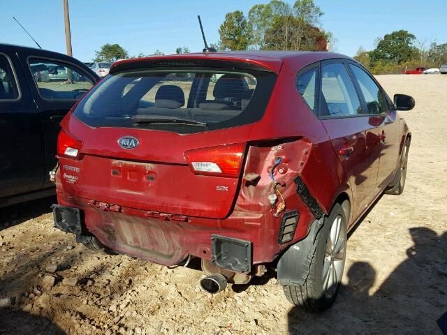 KNAFW5A34C5468459 - 2012 KIA FORTE SX RED photo 4