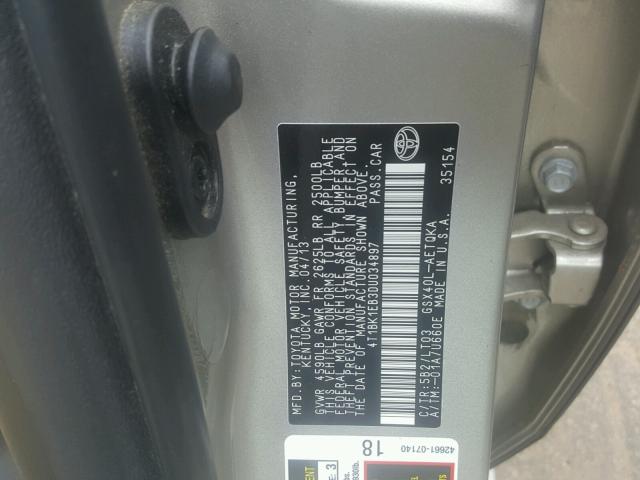 4T1BK1EB3DU034897 - 2013 TOYOTA AVALON BAS Qızıl foto 10