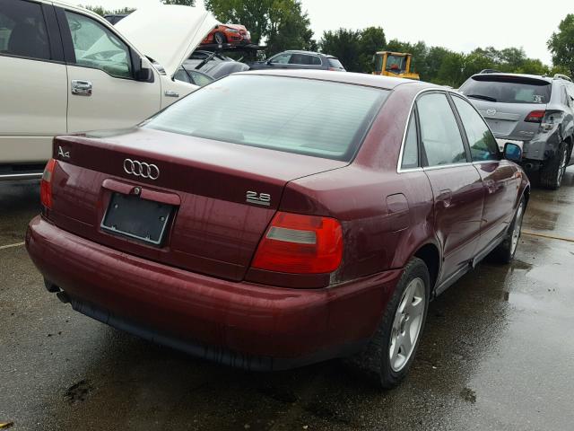 WAUED28DXWA156981 - 1998 AUDI A4 2.8 QUA MAROON photo 4