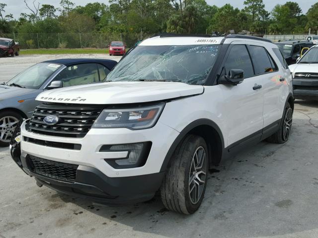 1FM5K8GT9GGB39653 - 2016 FORD EXPLORER S WHITE photo 2