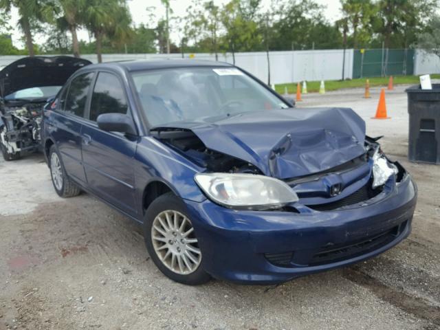 2HGES16565H607694 - 2005 HONDA CIVIC BLUE photo 1