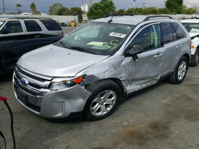 2FMDK3JC7DBC65715 - 2013 FORD EDGE SEL SILVER photo 2