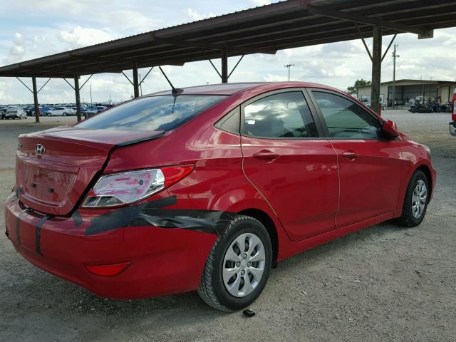 KMHCT4AE2FU854961 - 2015 HYUNDAI ACCENT GLS RED photo 4