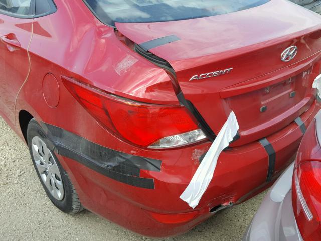 KMHCT4AE2FU854961 - 2015 HYUNDAI ACCENT GLS RED photo 9