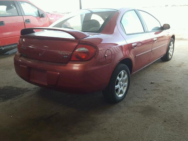 1B3ES56C74D509338 - 2004 DODGE NEON RED photo 4