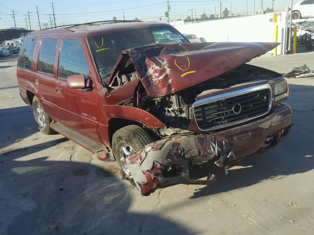 1GYEK13R4YR124578 - 2000 CADILLAC ESCALADE BURGUNDY photo 1