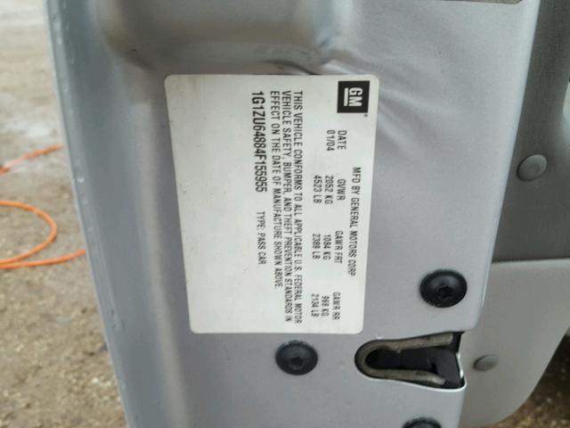 1G1ZU64884F155955 - 2004 CHEVROLET MALIBU MAX ვერცხლისფერი ფოტო 10