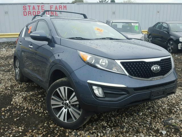 KNDPCCAC4F7762957 - 2015 KIA SPORTAGE E BLUE photo 1