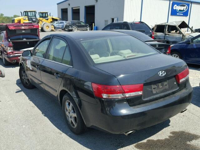 5NPEU46F46H015755 - 2006 HYUNDAI SONATA GLS BLACK photo 3