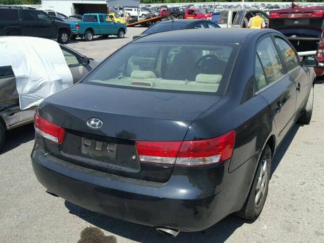 5NPEU46F46H015755 - 2006 HYUNDAI SONATA GLS BLACK photo 4