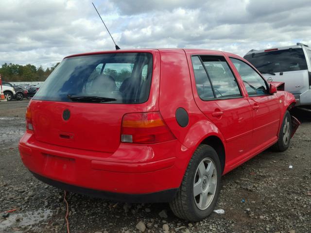 WVWGC21J2YW534165 - 2000 VOLKSWAGEN GOLF RED photo 4