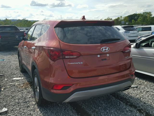 5XYZT3LB0HG463002 - 2017 HYUNDAI SANTA FE S ORANGE photo 3