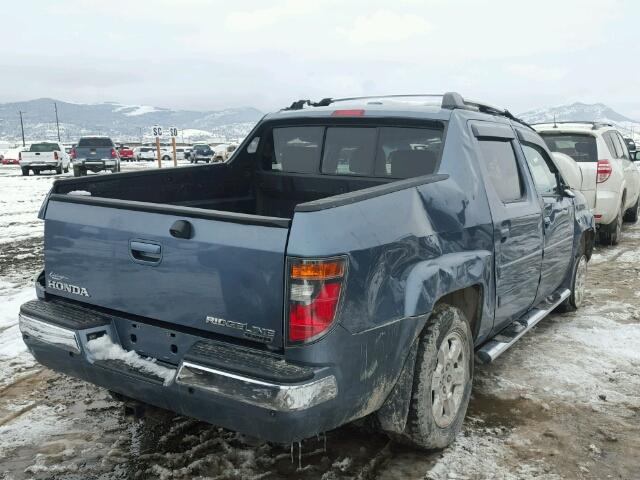 2HJYK16518H500225 - 2008 HONDA RIDGELINE BLUE photo 4