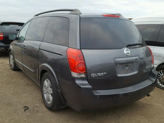 5N1BV28U55N122016 - 2005 NISSAN QUEST S GRAY photo 3