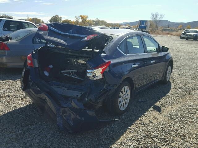 3N1AB7AP4GY289244 - 2016 NISSAN SENTRA S BLUE photo 4