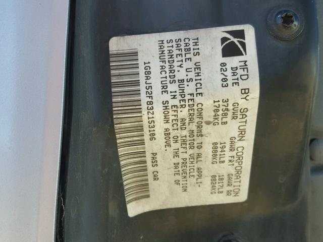 1G8AG52F24Z153943 - 2004 SATURN ION LEVEL Gümüş foto 10